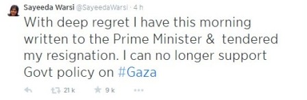 Gaza : une ministre britannique démissionne, le soutien des musulmans affiché