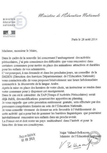 La langue arabe à l’école ? Nouveau coup raciste contre Najat Vallaud-Belkacem