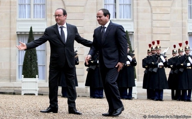 François Hollande a accueilli le président égyptien Abdel Fattah al-Sissi lors de son passage à Paris mercredi 28 novembre.