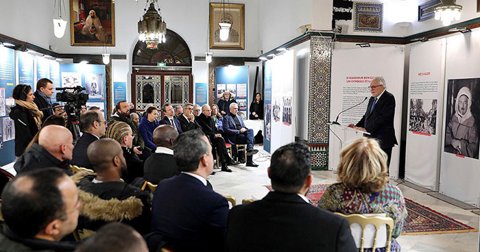 Le recteur de la Grande Mosquée de Paris, Chems-Eddine Hafiz, à la cérémonie des vœux jeudi 11 janvier 2024. © GMP/Omar Boulkroum