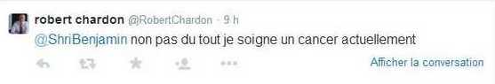 Compilation de tweets de Robert Chardon postés le 14 mai. © Saphirnews