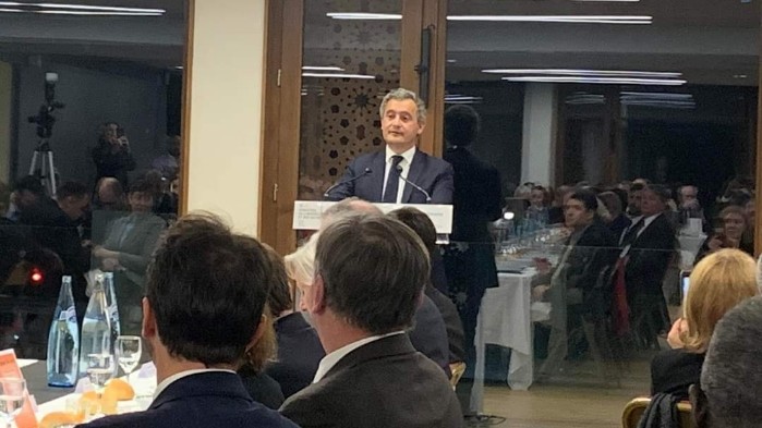 A Lyon, Gérald Darmanin a participé, jeudi 21 mars, à un iftar du Ramadan à l'invitation du recteur de la Grande Mosquée, Kamel Kabtane. © DR