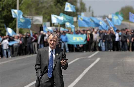 Les Tatars de Crimée, hostile à la Russie, sont alliés au régime de Kiev. Ici, un de leurs leaders, Mustafa Abdülcemil Kırımoglu.