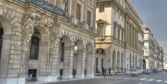 Façade de la Banque nationale d'Algérie.