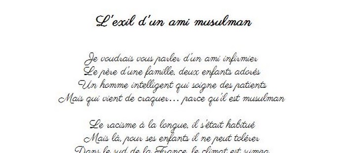 L'exil d'un ami musulman