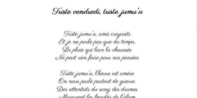 Triste vendredi, triste jumu'a