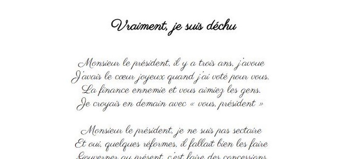 Vraiment, je suis déchu