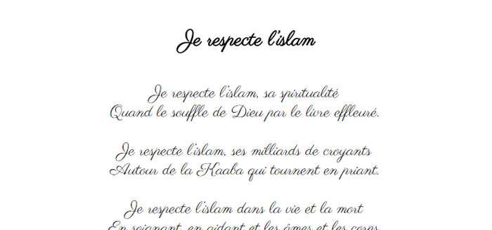 Je respecte l’islam