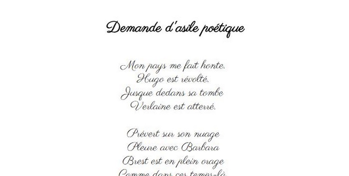 Demande d'asile poétique
