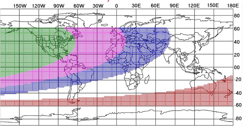 Selon la carte prévisionnelle de l’IAC pour jeudi 19 février 2026, le nouveau croissant lunaire sera visible dans une grande partie du monde à l’œil nu (zones en vert) ou à l’œil nu, avec ou sans instruments selon les conditions météorologiques (magenta et bleu), faisant donc du lendemain le jour de l'Aïd el-Fitr.