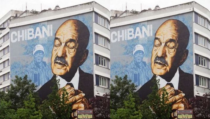 Un portrait en hommage aux chibanis a été peint par l'artiste Vince sur la façade d'un immeuble à Malakoff. © Vince