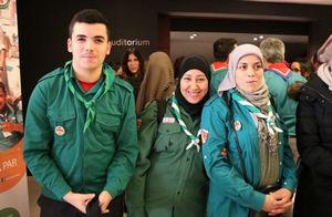 Membres des Scouts musulmans de France lors du 25e anniversaire du mouvement.