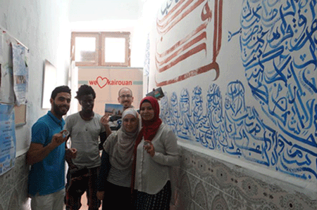 Avec les membres de l’ONG We Love Kairouan.