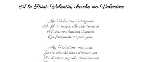 A la Saint-Valentin, cherche ma Valentine 