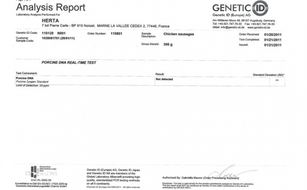 ADN de porc : Herta communique ses résultats d’analyse et continue sa production halal