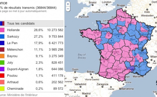 Présidentielle 2012 : les résultats du 1er tour