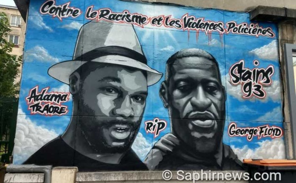 A Stains, une fresque en hommage à Adama Traoré, à Georges Floyd et aux victimes de violences policières