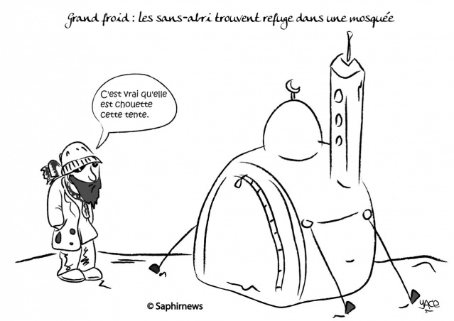 Grand froid, les sans-abri trouvent refuge dans une mosquée