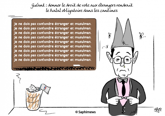 Guéant, le droit de vote aux étrangers rend le halal obligatoire