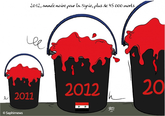 2012, année noire pour la Syrie, plus de 45 000 morts