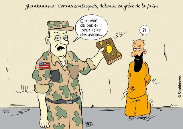 Guantanamo, Corans confisqués, détenus en grève de la faim
