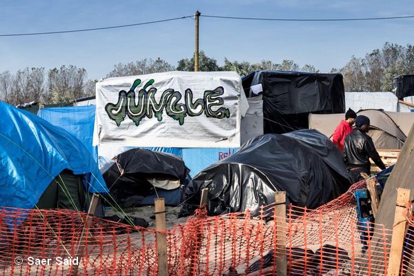 Exode des réfugiés : le camp des réfugiés de Calais.