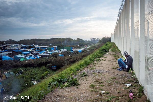 Exode des réfugiés : le camp des réfugiés de Calais.