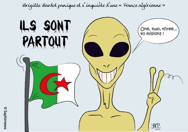 La France sous la menace de l'algérianisation selon Brigitte Bardot.